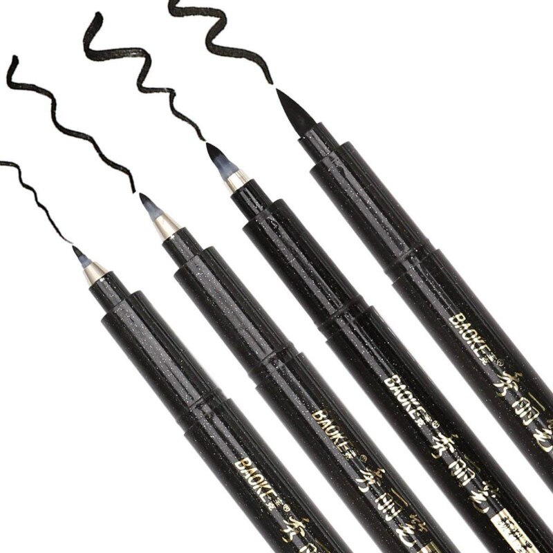 Pluma de caligrafía para escribir a mano, rotuladores de tinta negra, rotuladores de arte