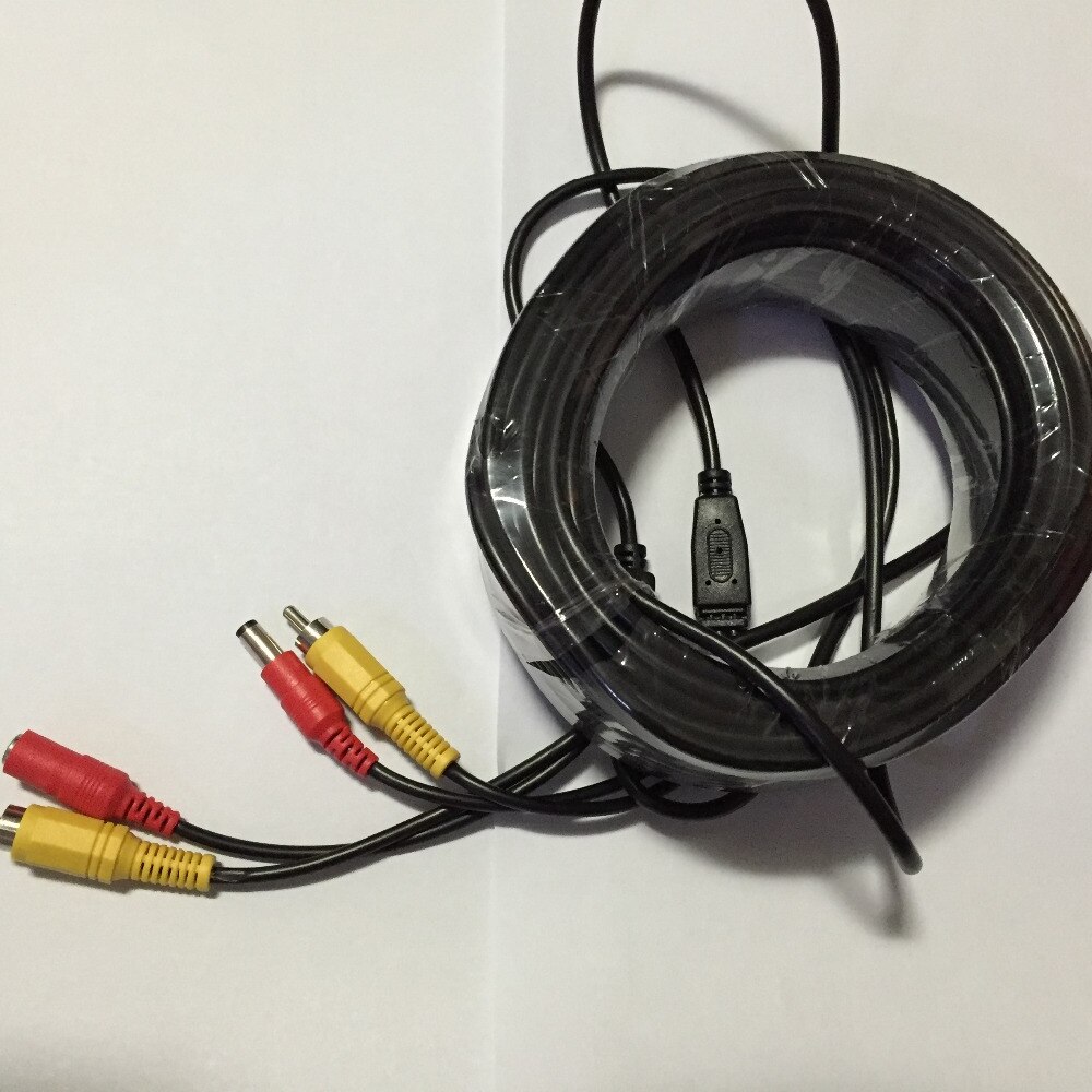 10m 15m 20m Video Power 5m RCA Cable For AHD 1080P CCTV Security Cameras 16ft DC 2.1 Cable Single RCA AHD DVR Systems