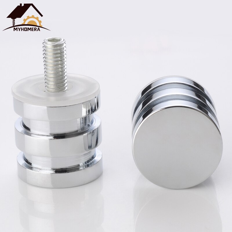 Myhomera klamka szklana gałka robić drzwi ściągacz naciskać łazienka uchwyty robić szafek prysznicowych szuflada srebrna pasuje 10-80mm grubość drzwi