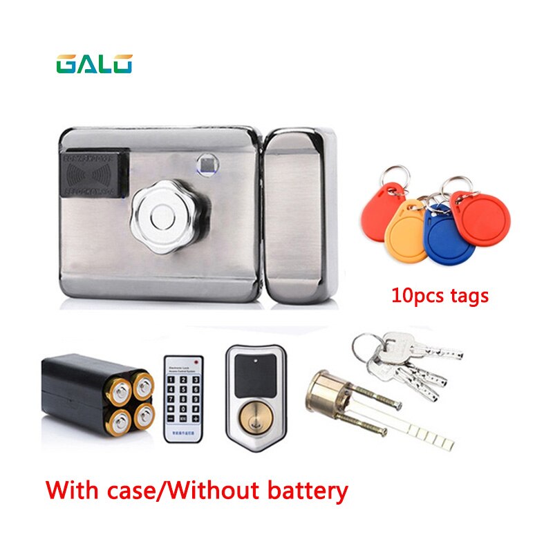 wifi control Electric lock & gate lock Access Control system Electronic integrated RFID Door Rim lock with ID reader 125khz: S with Battery base