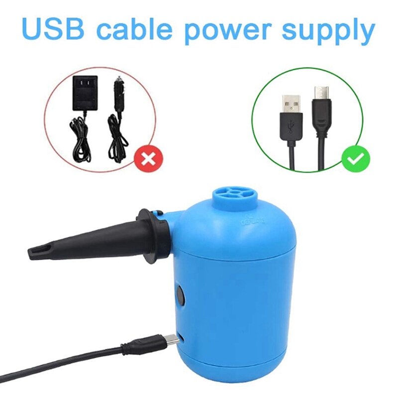 Usb elektrisk luftpump portabel, mini luftpump med 4 munstycken, pumpar för uppblåsbara pool luftmadrass sängar båtar.