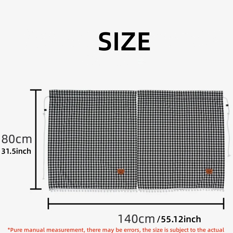 Plaid Bear car partition curtain Retractable sunscreen heat insulation car shade hanging in-car privacy curtain