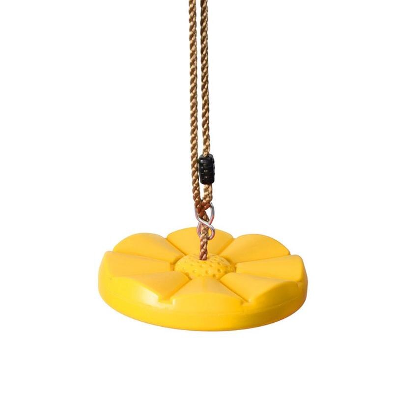 Giocattolo Fitness per bambini scala in corda di legno Multi pioli giocattolo da arrampicata rana salto altalena anelli per bambini corda sportiva sicura altalena girevole rotante: Petal Swing Yellow