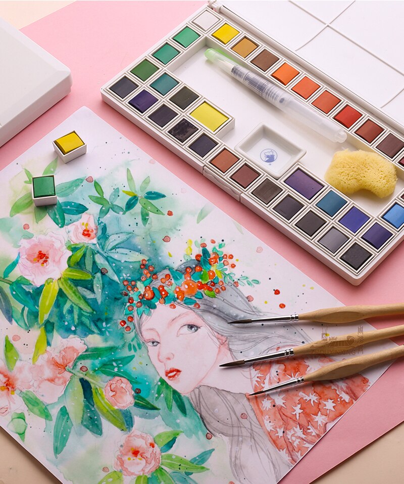 Pincel de línea de gancho para acuarela, pincel de pelo suave gouache muy fino, contorno minucioso, pintura china 00000, de polipropileno pintado a mano