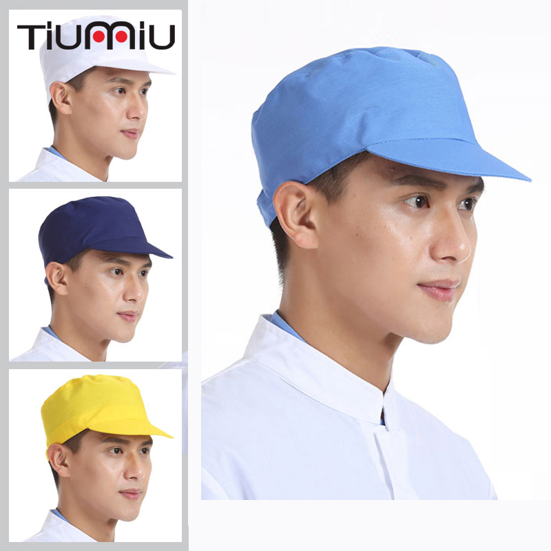 10 unids/lote, , gorras de color liso, sombreros de cocinero, restaurante, cocina, panadería, ropa para cocinar, Gorras, Viseras a prueba de polvo de almacén