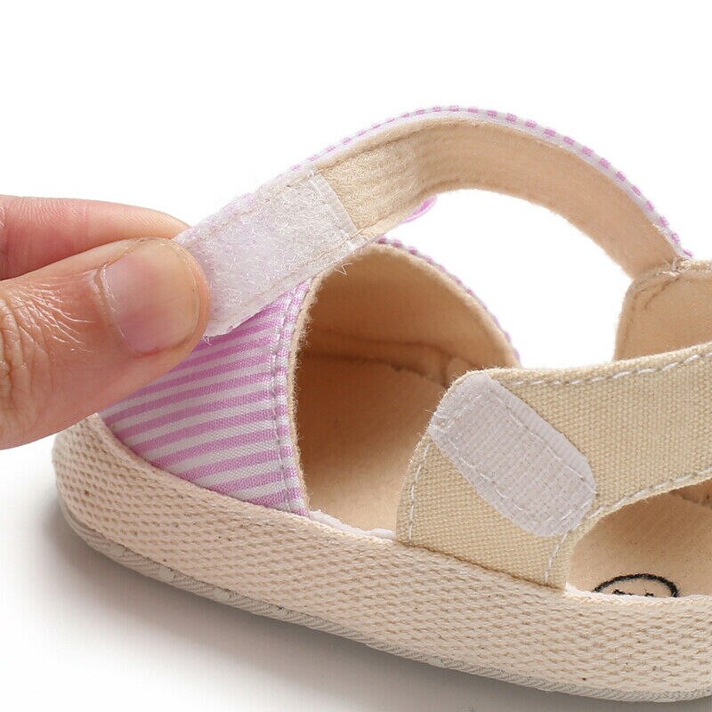 Chaussures à sabots pour bébés filles | Sandales à semelle souple, à rayures et nœud papillon, chaussures d'été pour tout-petits, chaussures de fête