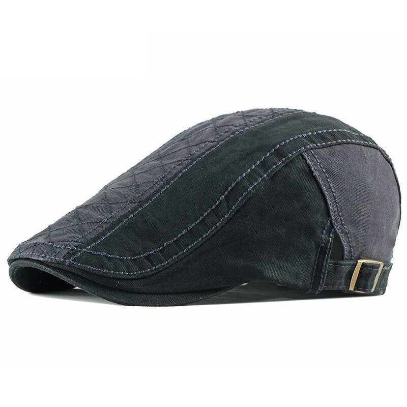 Boina estilo Retro inglés para hombre, Boina informal, gorro octogonal salvaje, gorros a la , primavera y otoño,: Negro
