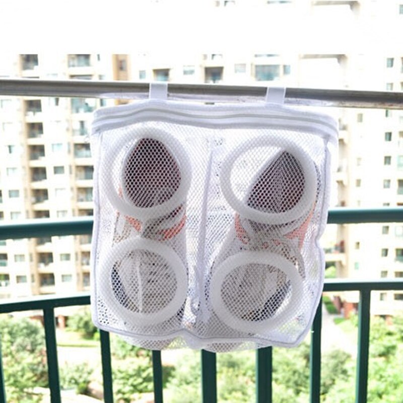 Duurzaam polyester waszak net airbag tas wasmachine reiniger waszak hoes schoenen ophangzak thuis organizer
