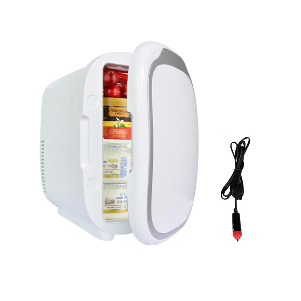 12V Koelkast Vriezer Heater 6L Mini Auto Vriezer Cooler & Warmer, Elektrische Koelkast Draagbare Koelbox Reizen Koelkast: WHITE