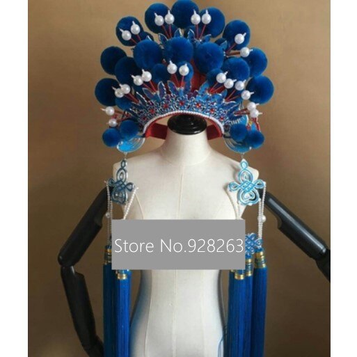 Gorros con pompón de 13 colores para adultos, sombrero de Drama chino con Bobbles, tocado de Festival, divertida de Halloween, gorro con borlas: 8