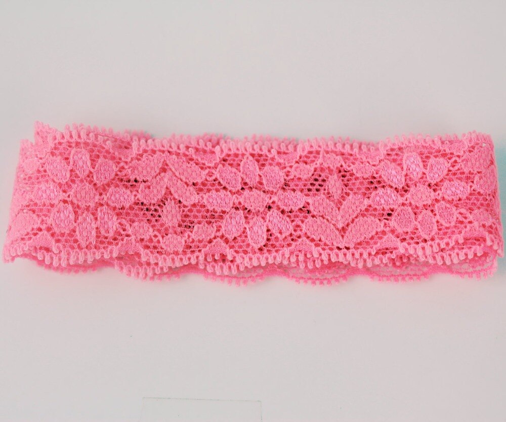 1'' 25mm elastic embroidered lace ribbon stretch lace trimmings DIY headband fabric 20 yards