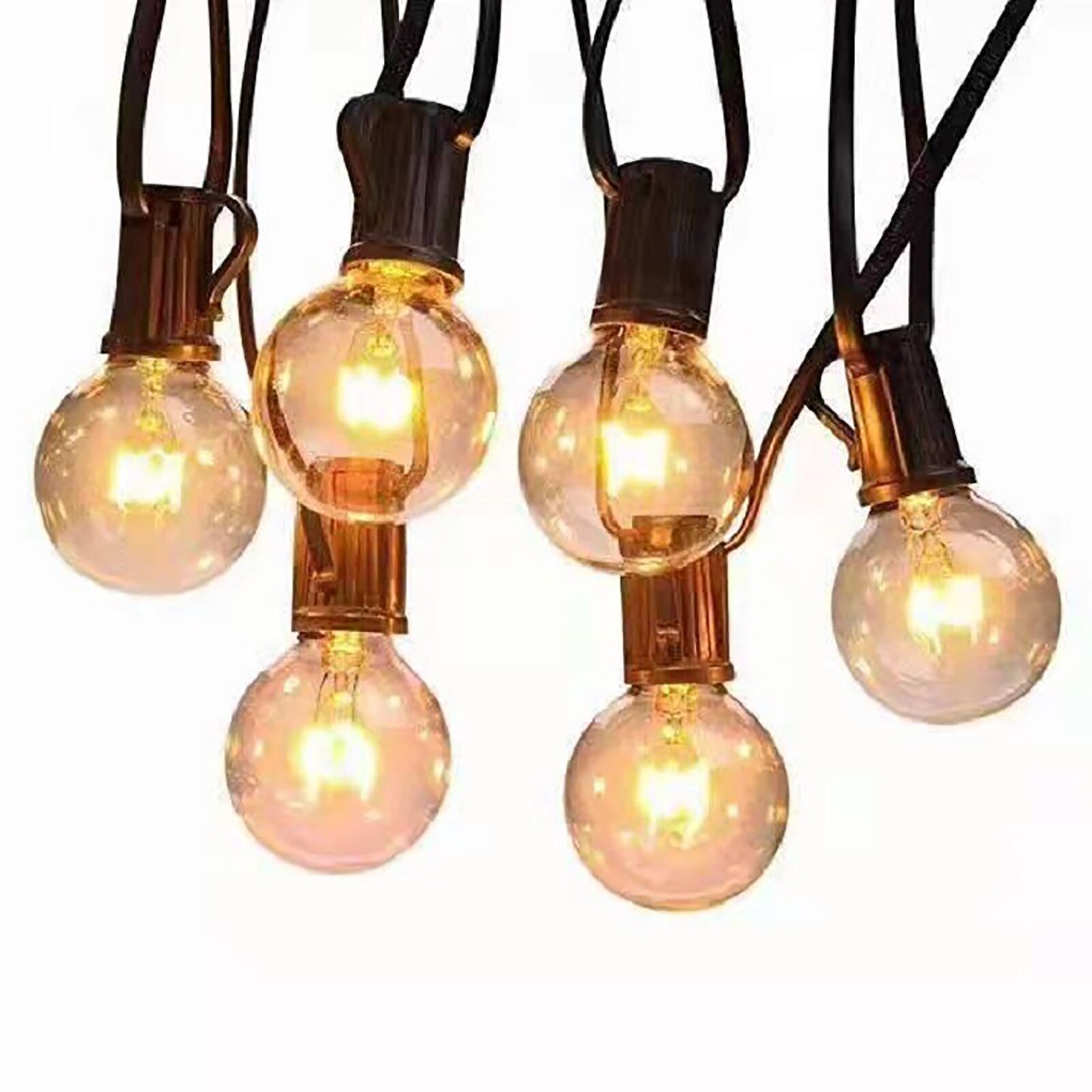 25 kupfer draht PVC außen vorhang dekoration lampe 2700 leucht G40 Amerikanischen Standard 25 lampen wolfram Filament lampe Schnur