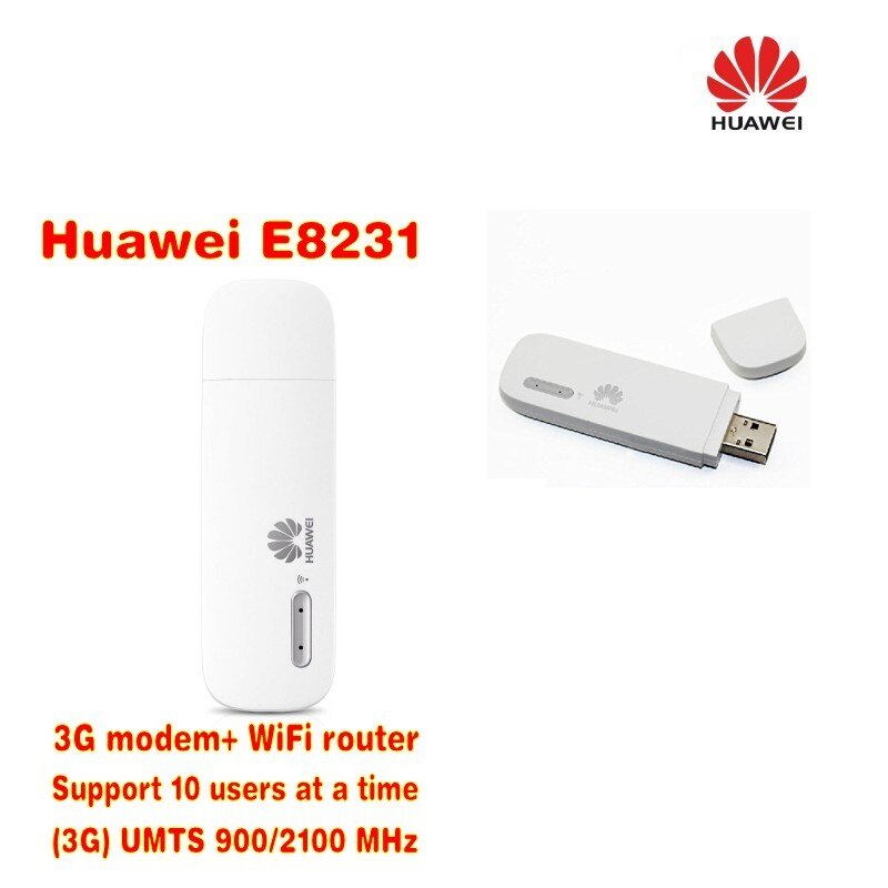 HUAWEI E8231 Unlocked Mobile WiFi HSPA+ 21Mbps 3G WiFi Modem Router +Car charger