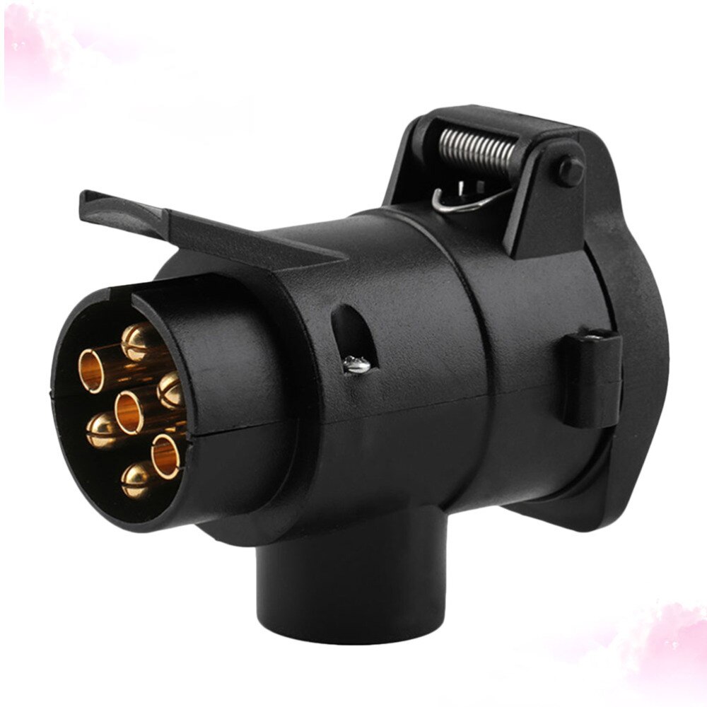 7 Pin to 13 Pin Euro Vehicle Trailer Adapter Connector Plug Towing Plug Socket Trailer Accessories (Black)