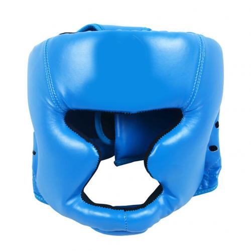 Thicken Boxing Training Head Guard Protector Face Protection Helmet Headgear: Blue