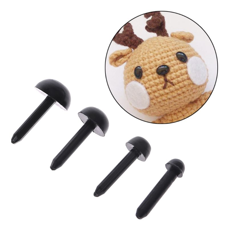 100 stk 3mm/4mm/5mm/6mm diy dukke dukke plast sort pin sikkerhedsøjne til håndlavet bamse håndværk børn børn legetøj