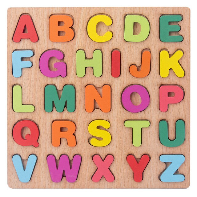Montessori Educational Wooden Toys Children Busy Board Shape Color Math Matching Puzzle Magnetic Fishing Counting Toys: Letter Puzzle