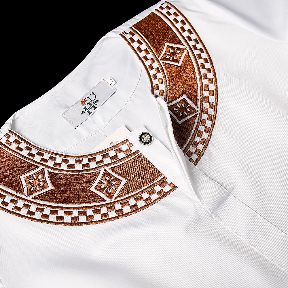 H &amp; D Kids Afrikaanse Kleding Jongens Overhemd Broek 2 Delige Set Ankara Dashiki Geborduurde Korte Mouw Tops Broek Pak kinderen Outfit