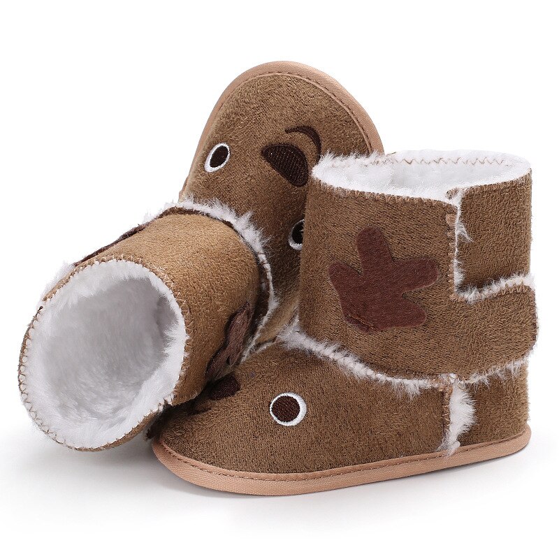 Jolies bottes de neige antidérapantes pour bébé fille, en coton, à semelles souples, de 0 à 18 mois