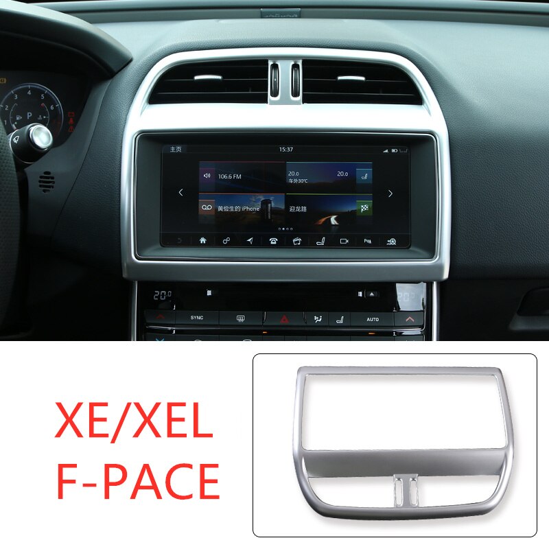 Bil dashboard klistermærke center panel modifikation tilbehør til jaguar f-tempo xe xf xel xfl indretning dekoration bil styling: B-sølv