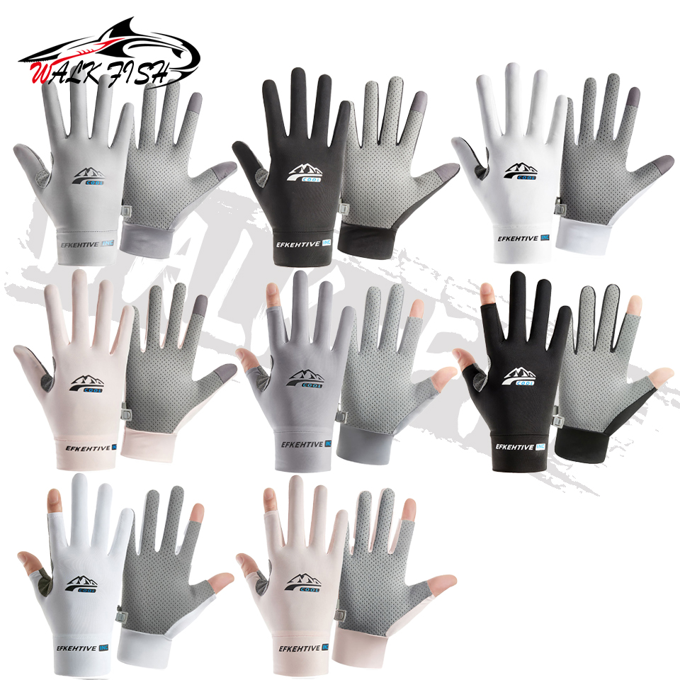 Guantes sin dedos para hombres y mujeres, protección solar UV, guantes de medio dedo para pesca, remo, vela, remo, senderismo, guantes deportivos