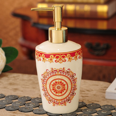 Soap Dispensers Ceramic Emulsion Dispensing Bottle Preser Portable Soap Dispensers Perfume Hand Shower Gel Shampoo Bottle 400ML: Style 3