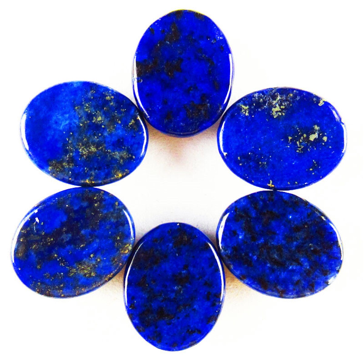 10Pcs 10X8Mm Lapis Lazuli Oval Cab Cabochon 6G