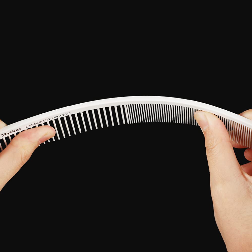 Mythus-pente de fibra de carbono para casa, conjunto com 9 peças, corte fino, barbeiro, cabeleireiro, salão de beleza, kit de pente traseiro para homens e mulheres