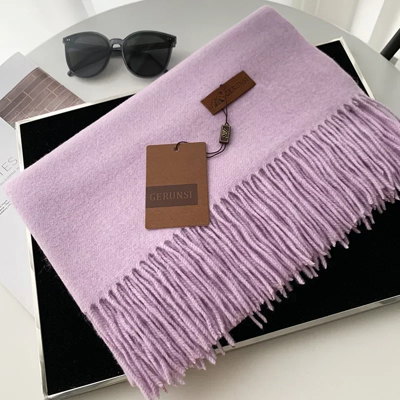 Winter Cashmere Scarf Women Thick Warm Pashmina Shawls Wraps Solid Color Tassel Lady Blanket Echarpe Bufanda Hijab