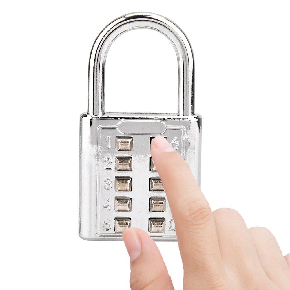 10-Digit Push Button Combination Password Padlock Blind Button Padlocks Password Locks For Lock Luggage Zipper