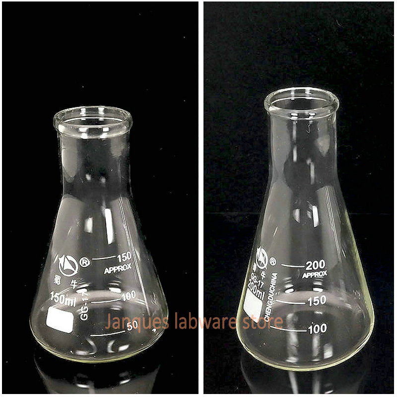 50ml to 1000ml Erlenmeyer Borosilicate Glass Flask Wide Neck Flask Conical Triangular Flask Laboratory Chemical Equipment,