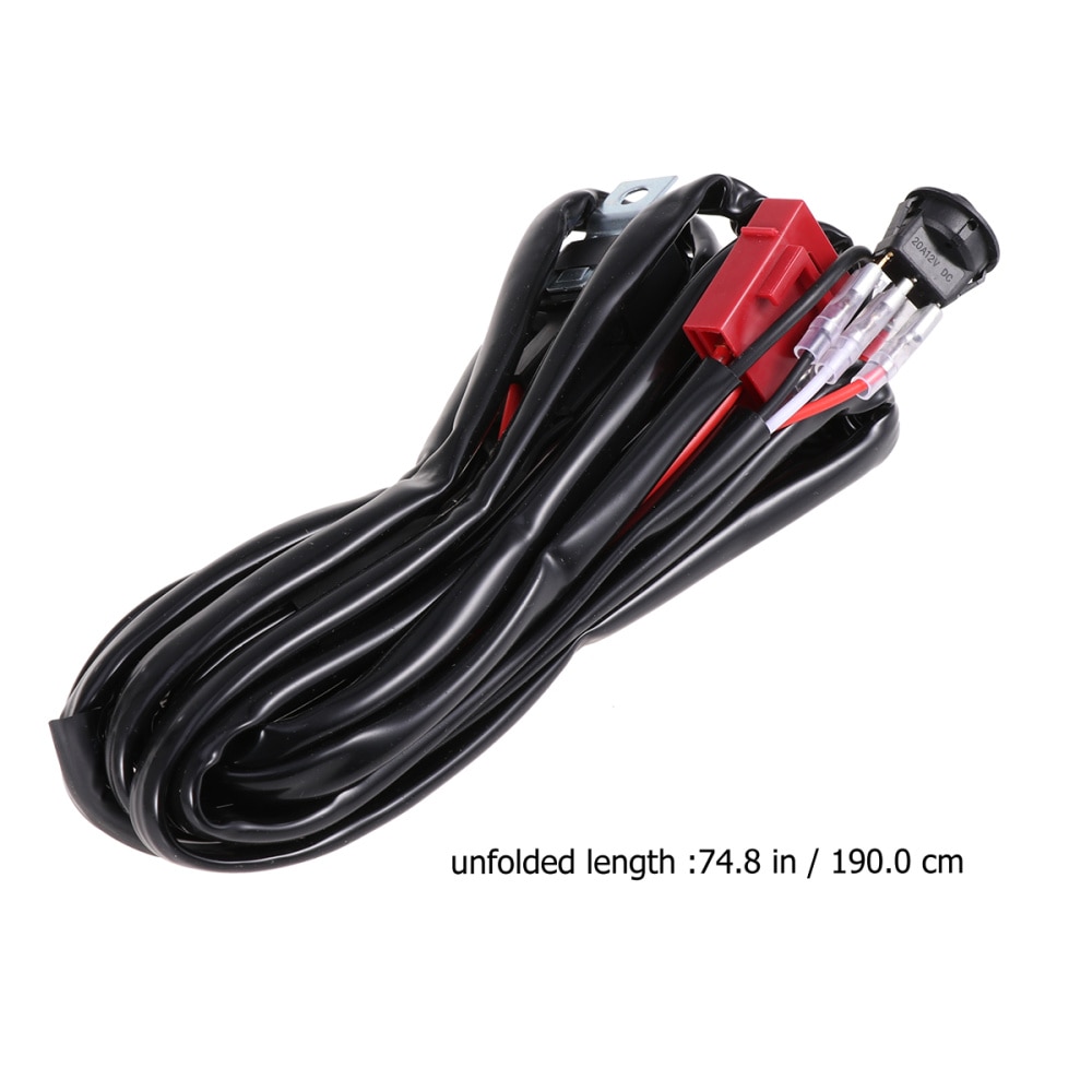 12V/40A Waterproof Rocker Switch Fog Lamp Line Group LED Work Light Switch Wiring Harness