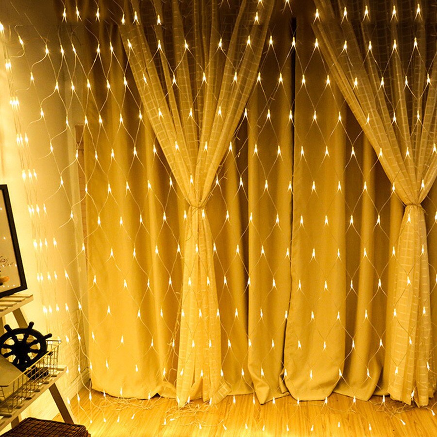 Thrisdar 3*2m 4*1,5 m 6*4M LED Netz Gittergewebe Gebühr Schnur Licht Weihnachten hochzeit Hintergrund Fenster Vorhang Netz Licht