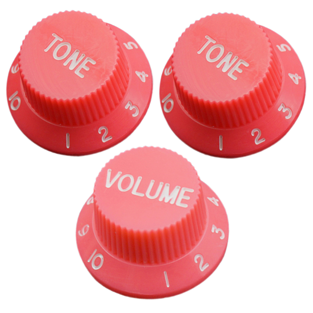 Guitar Speed Control Knobs 1 Volume 2 Tone for Stratocaster ST SQ Electric Guitars Parts Accessories: Pink