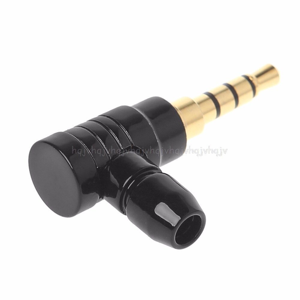 90 Graden Haakse Male Jack Plug 4 Pole 3.5 Mm Stereo Audio Adapter Converter JUN20