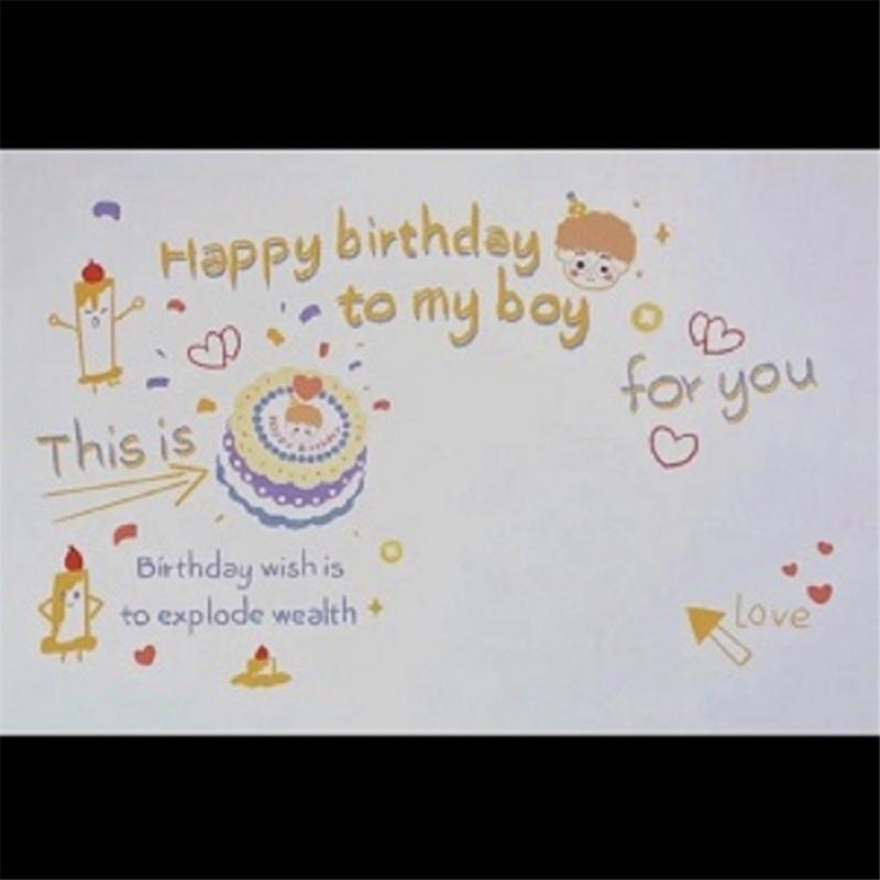 Happy Birthday Night Light Photo Projector Birthday Party For Kids Korean Wedding Projection Lamp Bedroom Decoration 2022: 016