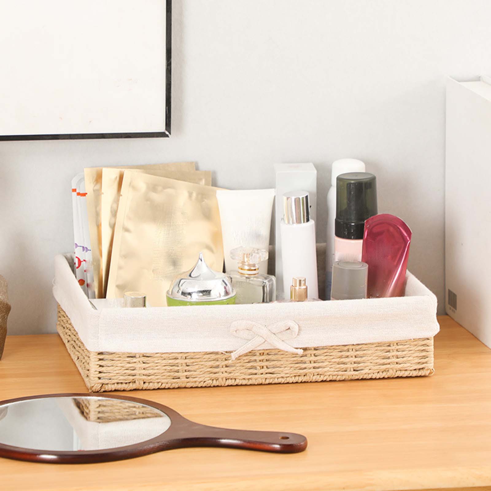 Gevlochten Manden Decoratieve Mand Rechthoekige Organizer Container Papieren Touw