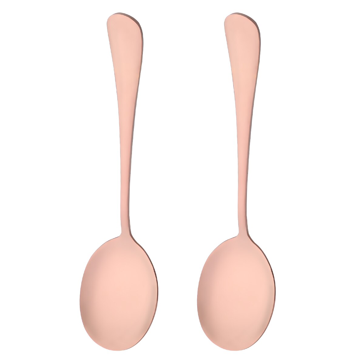 2Pcs Big Salad Serving Spoon Fork Set Mix Spoon Pot Porridge Tool Public Restaurant Serving Kitchenware Using Buffet Utensil: Rose B