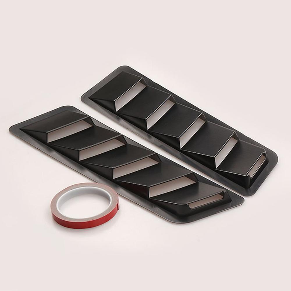 Universal bil luftindtag scoop motorhjelm udluftning abs louver kølepanel trim sæt mat sort udskift biltilbehør