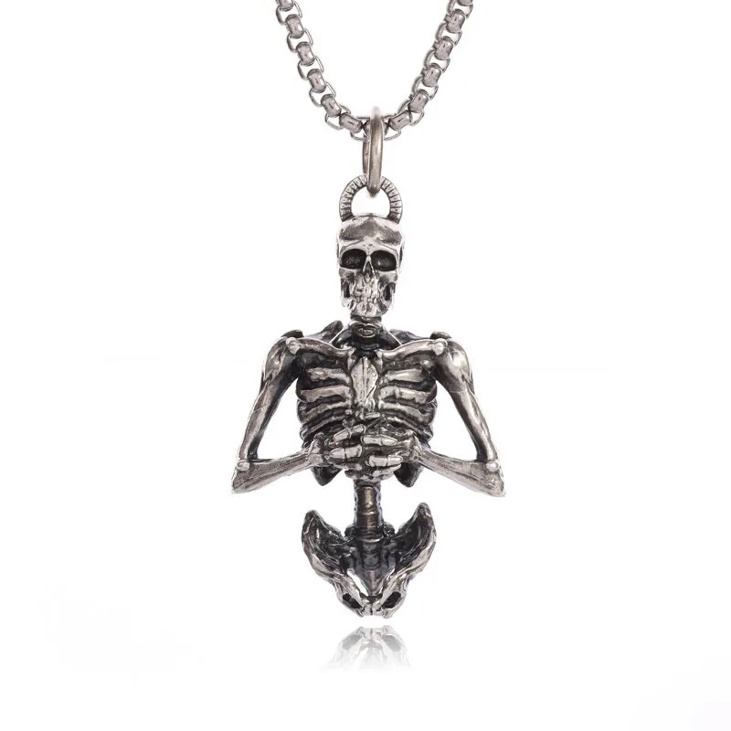Collar gótico Vintage de la guadaña de Reaper, colgante del diablo fantasma de la vida, personalidad de los hombres, tendencia de Halloween, de joyería