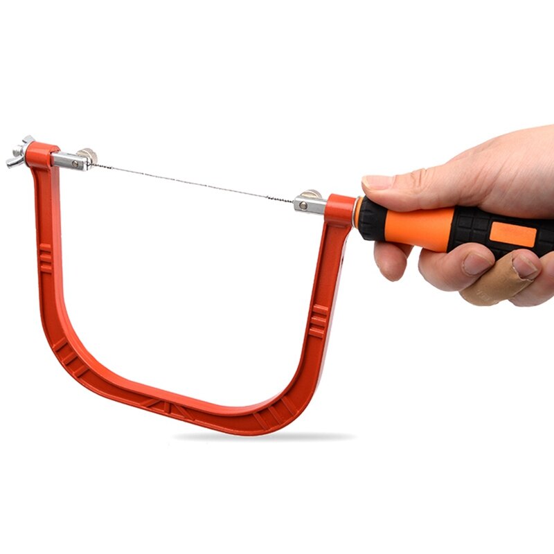 5Inch Fret Saw Woodworking Hand Coping Saw with Extra 10Pcs 130mm Blades DIY Shape Cutting Tool