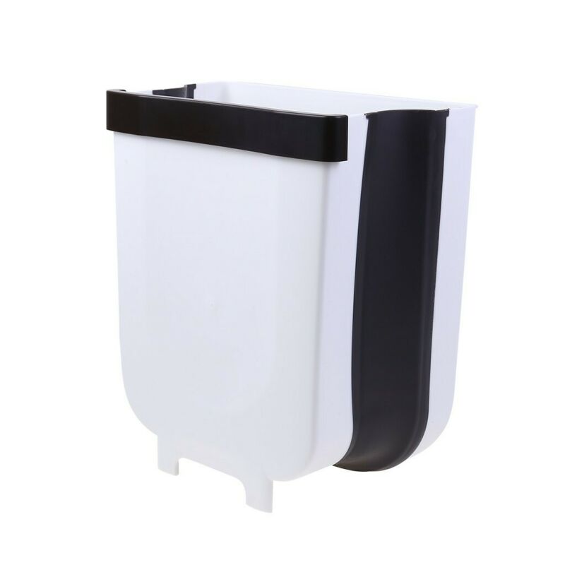 Wall Mounted Folding Waste Bin Kitchen Cabinet Door Hanging Trash Can Waste Bins