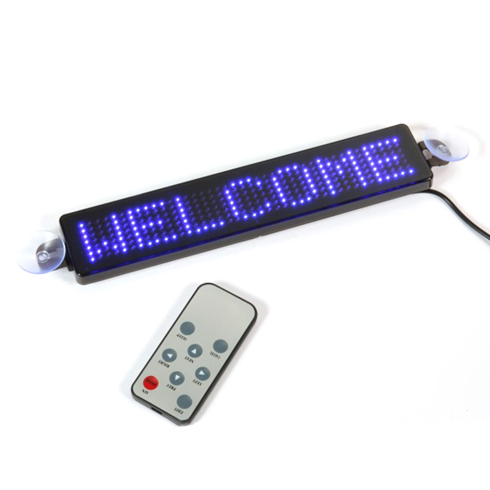 12V Auto Led Programmeerbare Teken Bewegende Scrolling Bericht Display Board Scherm 23Cm X 5Cm X 1Cm: Blauw