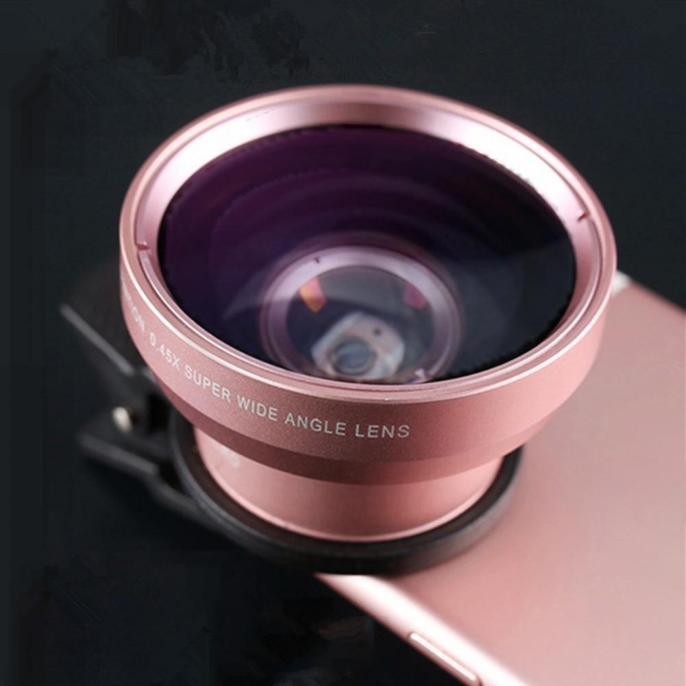 2 in 1 Universal Lens 0.45X Wide Angle+12.5X Macro Lens HD Phone Camera Lens For iPhone Xiaomi Samsung LG