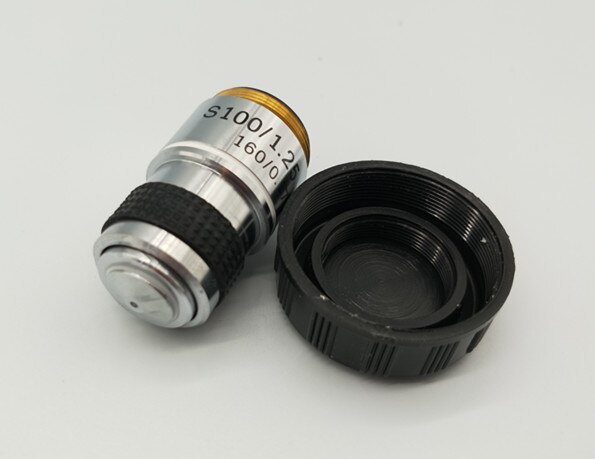 Best 100x Microscope achromatic Objective Lens 185mm biological 100x microscope objective lens