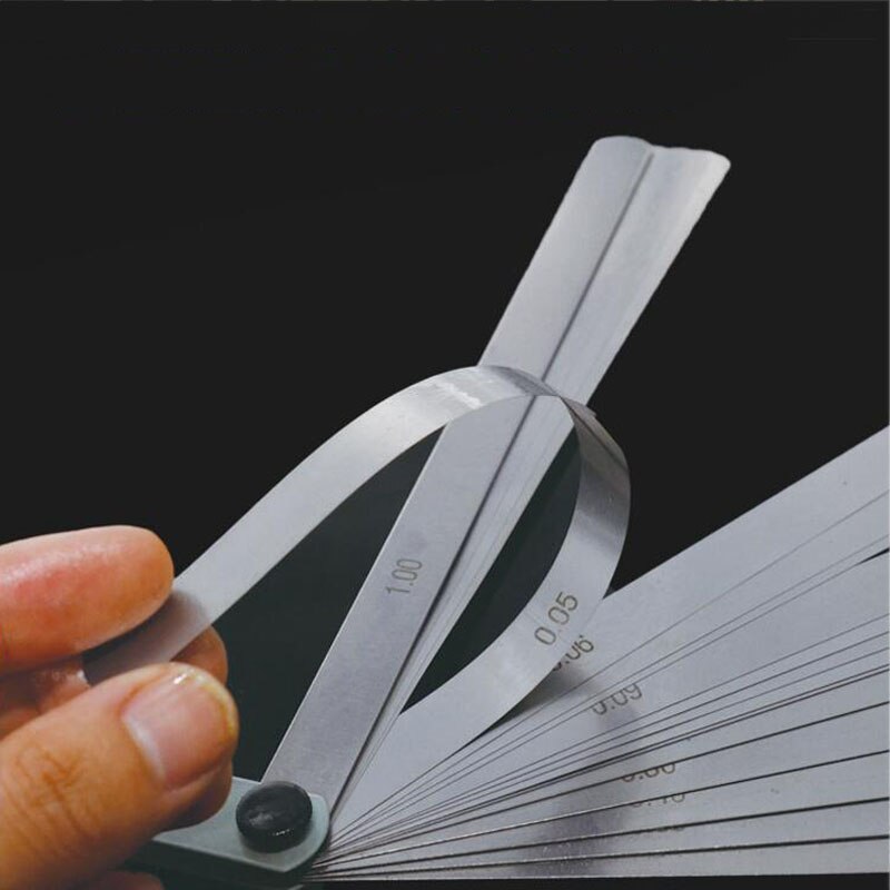 0.03-1.0mm Stainless Steel Feeler Gauge Gap Ruler 32 Blade Metric Feeler Gauge Gauge Filling Thickness Measurement Tool