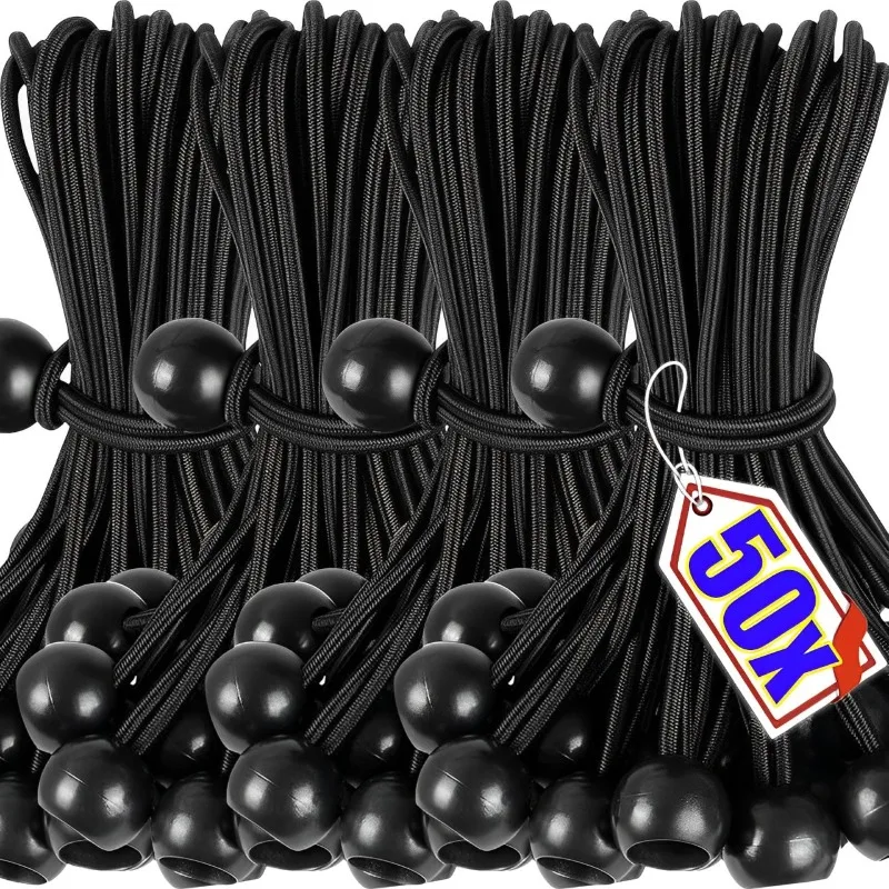 50/10 stücke Bungee Ball Planen Leinwand Flugzeug Fahnenmast Krawatten Schnur Enden Elastische Seil Spitze Feste Stiefel Pole Camping zelt Zubehör