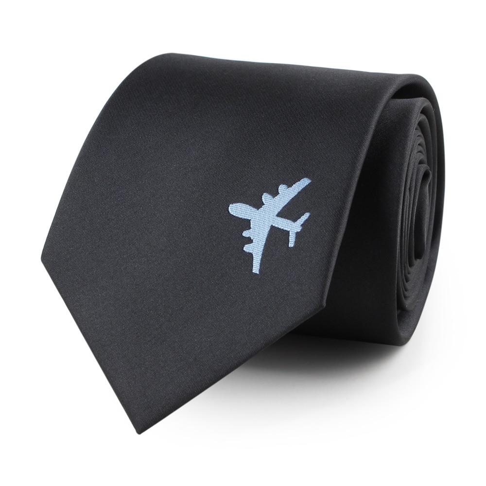 Fly slips mænd kvinder forretningsstil jacquard polyester 145*8cm sort temperament fritidstilbehør slips