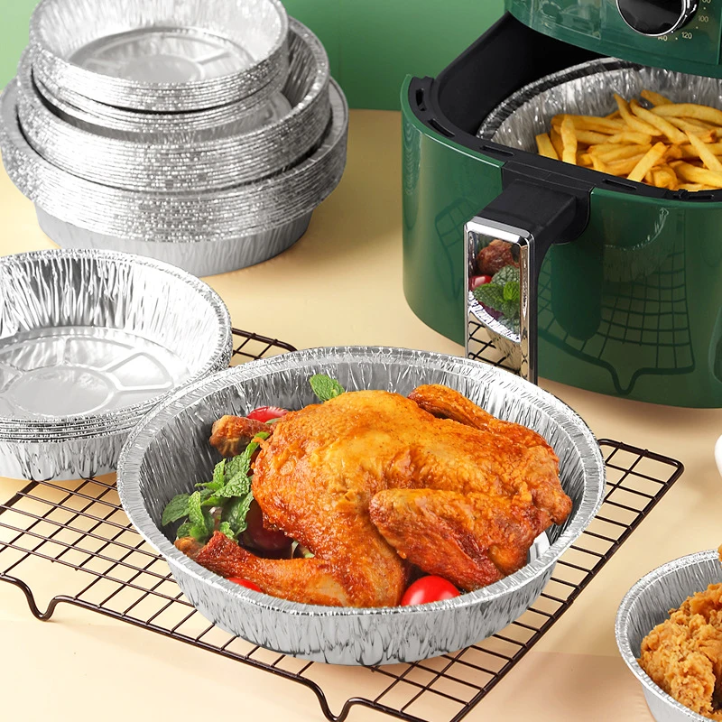 Luft Friteuse Aluminium Folie Pfanne Küche Liefert Lebensmittel Behälter Platz Ofen BBQ Tablett Öl-proof Nicht-stick Küche backen Werkzeuge