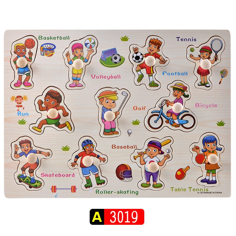 Baby Spielzeug Holz Puzzle/Hand Greifen Bord Set Vielzahl Pädagogisches Cartoon Puzzle Spielzeug für Kindergarten Kind